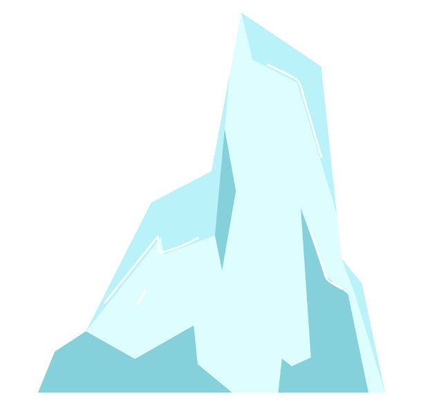 冰块和雪块，大冰山，严重霜冻的元素为设计，雪花卡通风格，矢量插画图片下载