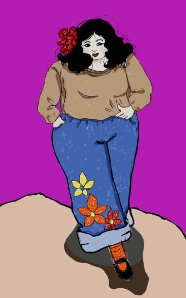 彩色女孩服装的插图图片下载