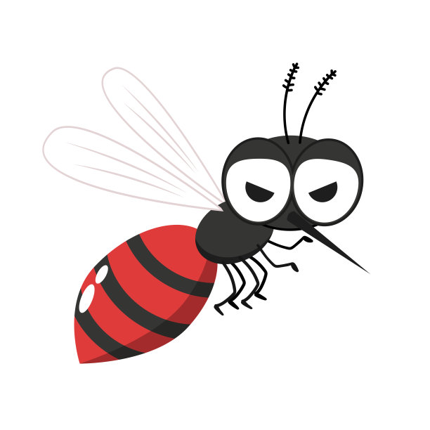 卡通蚊虫媒介分离。白底蚊子。图片下载