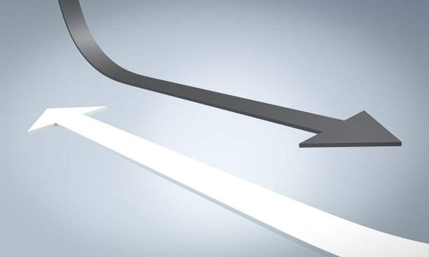 相反的黑白箭头。图片下载