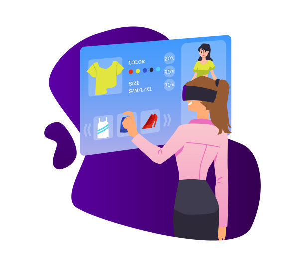 女性时尚品装在元宇宙现实中，平矢孤立。图片下载
