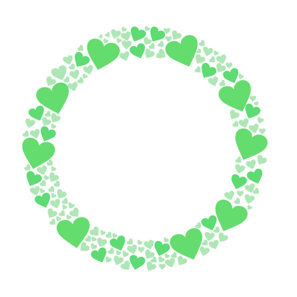 绿色可爱心圆框网页图形图片下载