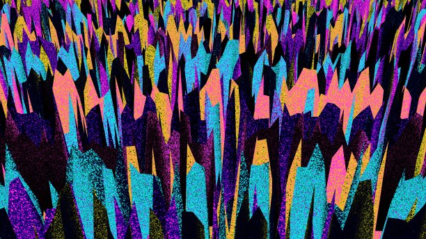 复古抽象的背景。色彩斑斓的噪音。时髦的墙纸。多色。尖锐的形状。激烈。充满活力的颜色。未来的设计。霓虹灯。超现实主义。的想象力。图片下载