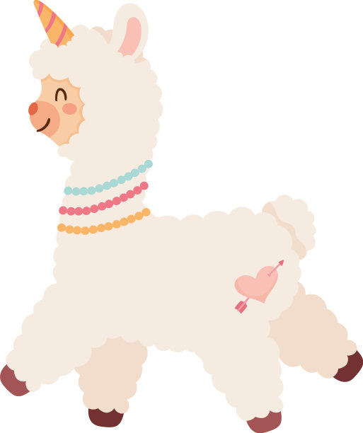 有心形纹身的秘鲁美洲驼图片下载