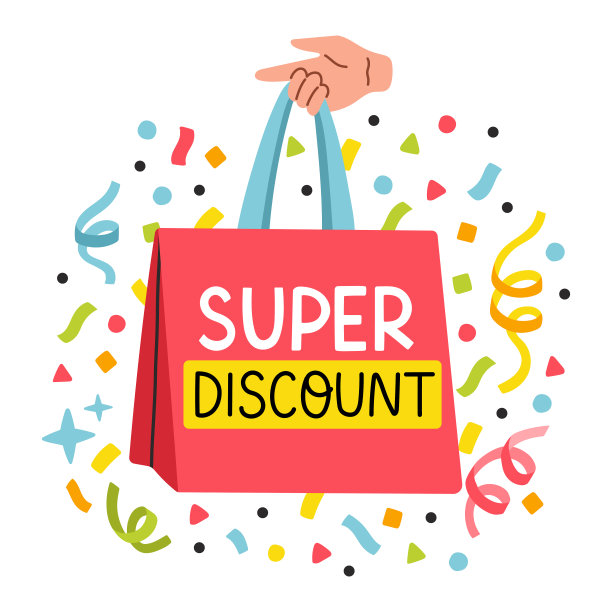 横幅与包装超级折扣。促销海报模板超级促销矢量插图图片下载