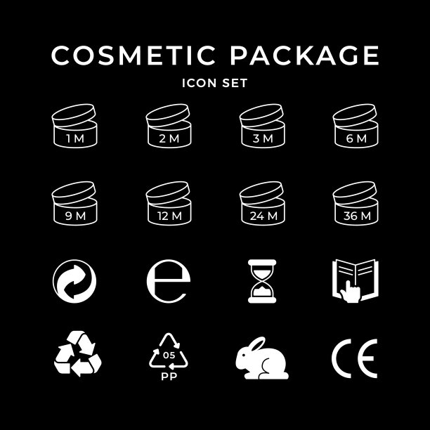 化妆品包装设置图标图片下载