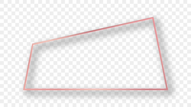 玫瑰金发光的梯形框架与阴影图片下载