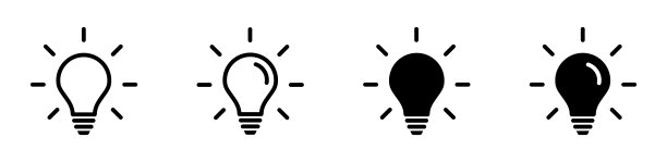 光图标。灯和灯泡的符号。矢量信号。图片下载