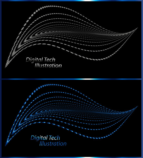 抽象的形状背景与虚线和曲面网格。图片下载