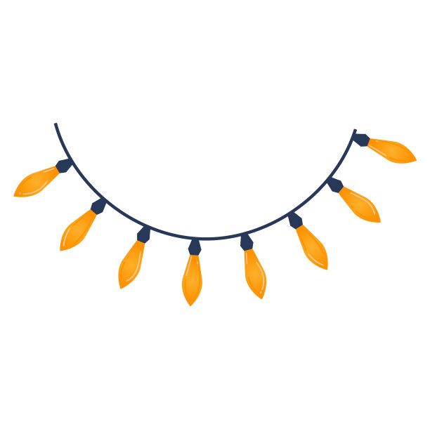 圣诞树花环灯灯玩具为装饰，新年设计矢量插画。新年的形状，五颜六色的物体图片下载