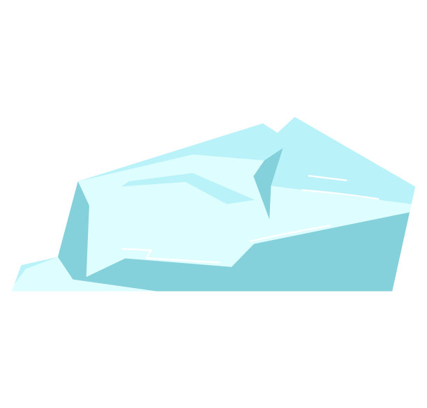 冰块和雪块，大冰山，严重霜冻的元素为设计，雪花卡通风格，矢量插画图片下载