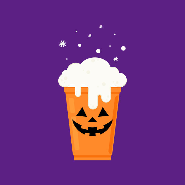 塑料杯上的万圣节脸。党杯孤立。背景，矢量插图。万圣节啤酒杯向量。啤酒“乒乓”游戏。塑料杯上的万圣节脸。图片下载
