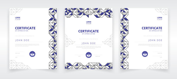 现代证书模板设置在垂直方向图片下载