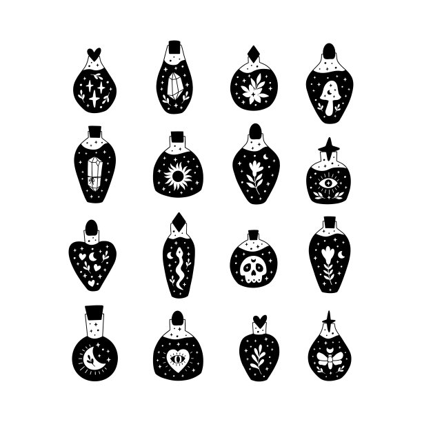 药水瓶矢量收集。图片下载