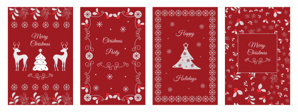 圣诞卡和邀请。图4所示。图片下载