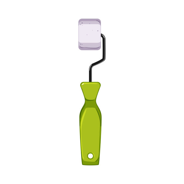 墙辊油漆卡通矢量插图图片下载