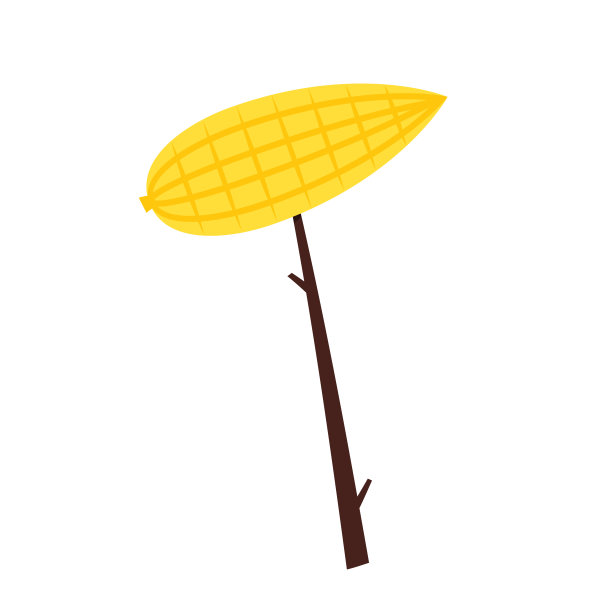 玉米向量。黄玉米刺矢。玉米和棍子矢量。图片下载
