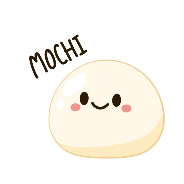 可爱的麻糬卡通向量。麻糬图标矢量。日式米饭甜点。图片下载