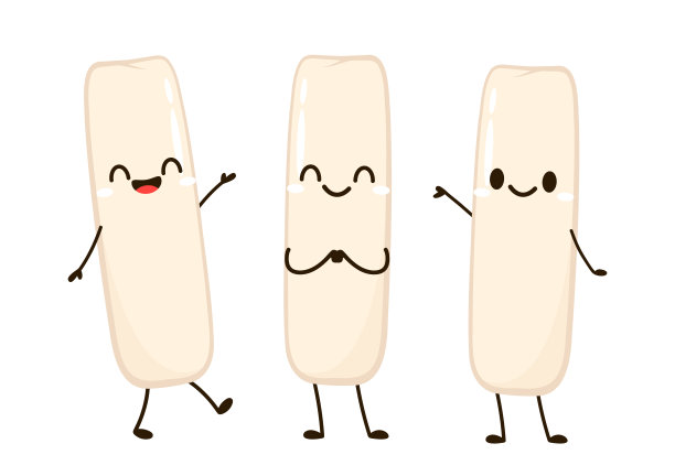 可爱的炸面漫画。韩国街头小吃。简单的矢量标志香肠。年糕是韩国食物。图片下载