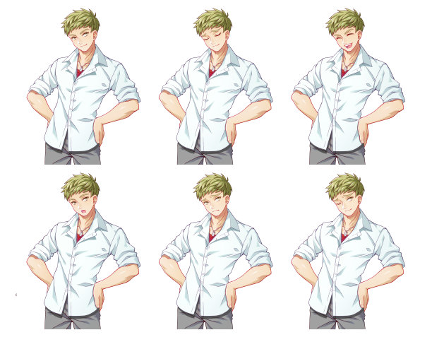 动漫风格的男孩插画(表情变化组)图片下载