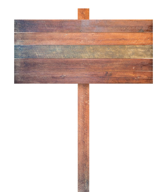 白色背景上孤立的老木招牌图片下载