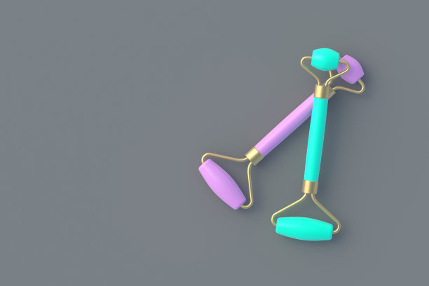 面部按摩滚筒。副本的空间。前视图。三维渲染图片下载