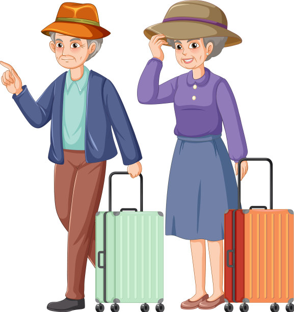快乐的老年夫妇旅行图片下载
