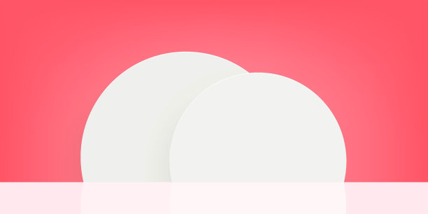 白色圆舞台上的红墙背景插图图片下载