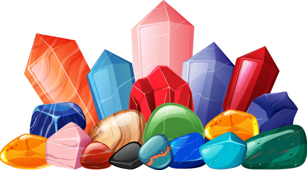 成堆的宝石和水晶图片下载