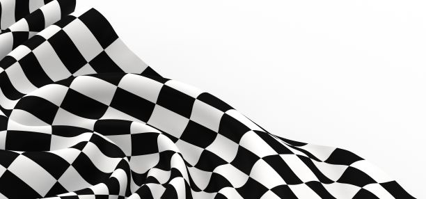 完成旗在白色背景上的3d渲染设计图片下载