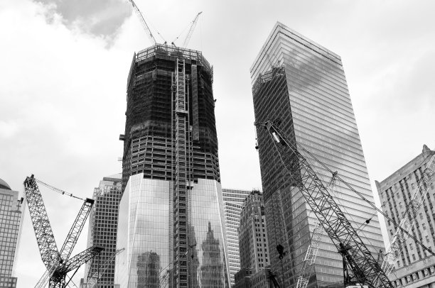 世界贸易中心建筑工地。图片下载