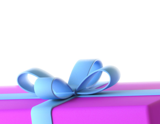 白色背景的紫色礼品盒图片下载