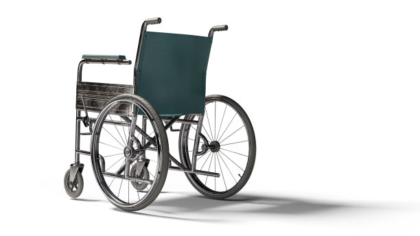 轮椅孤立。在生病、受伤或残疾时运送轮椅、医疗辅助设备。白色背景。包括剪切路径。图片下载