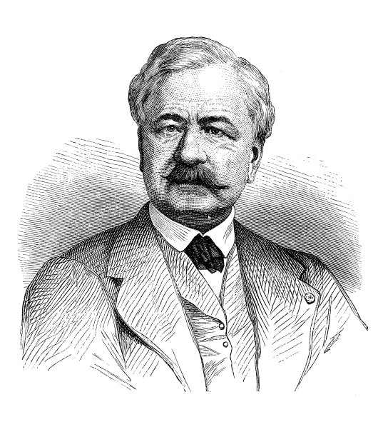 沟通地中海和红海的苏伊士运河开发者、法国外交官——费迪南·德·雷赛布的肖像图片下载