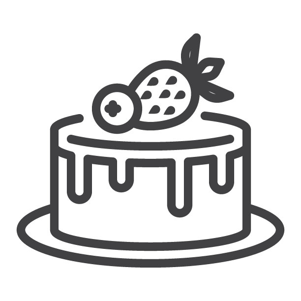 草莓蛋糕线图标图片下载