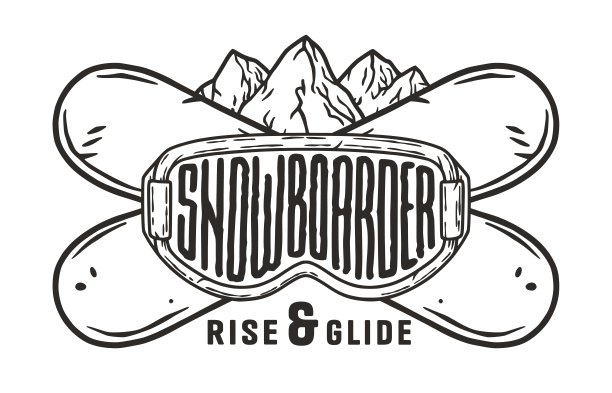 冬季极限运动。单板滑雪和滑雪设备。雪山。可打印的打印图片下载