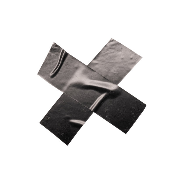 黑色电气胶带呈十字形图片下载