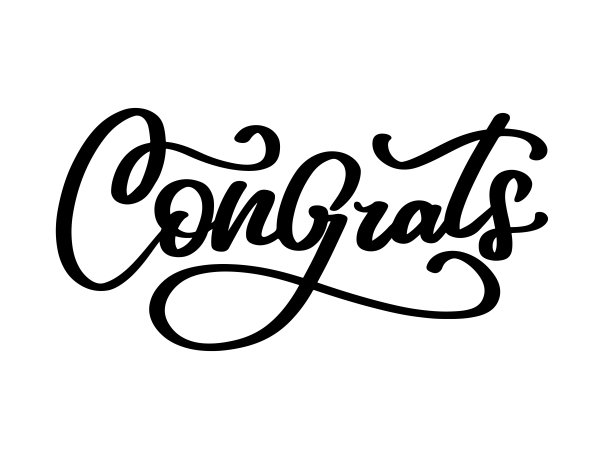 恭喜刻字。手书现代书法，毛笔画字母。励志文字，矢量插图。模板的横幅，海报，传单，贺卡，网页设计或照片覆盖图片下载