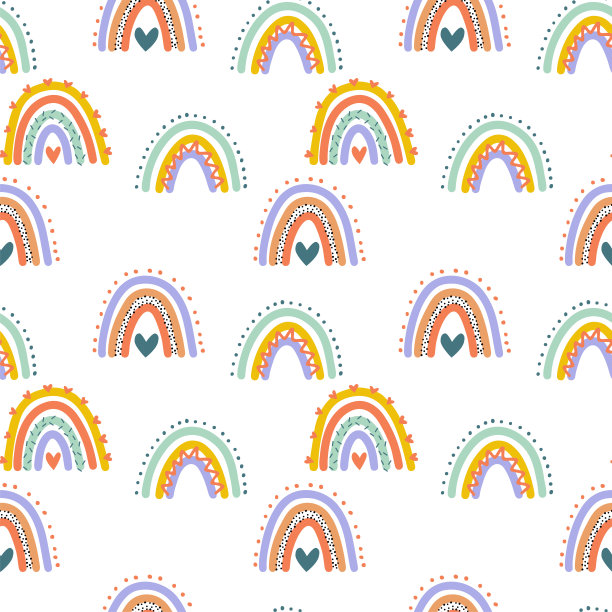 手绘矢量抽象涂鸦图案。创意儿童纹理的面料，包装，纺织品，墙纸，服装。彩虹，条纹，圆点，雨滴，笔触。图片下载