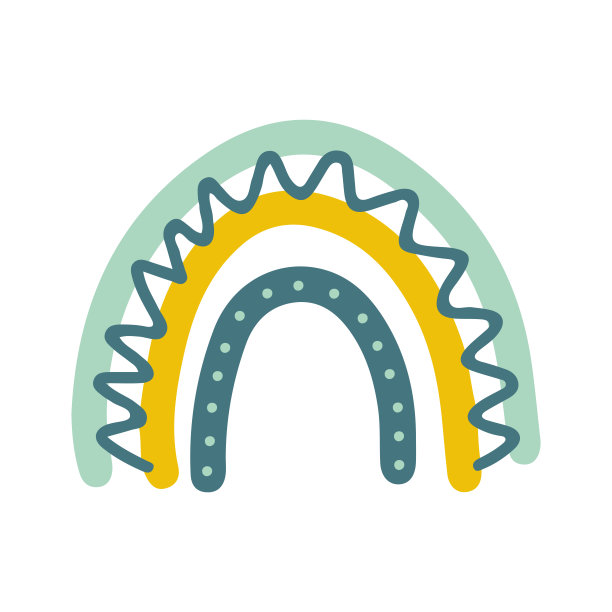 可爱的矢量彩虹。婴儿设计生日邀请或婴儿淋浴，海报，服装，托儿所墙壁艺术和明信片。图片下载