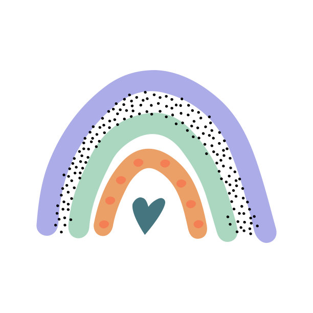 可爱的矢量彩虹。婴儿设计生日邀请或婴儿淋浴，海报，服装，托儿所墙壁艺术和明信片。图片下载