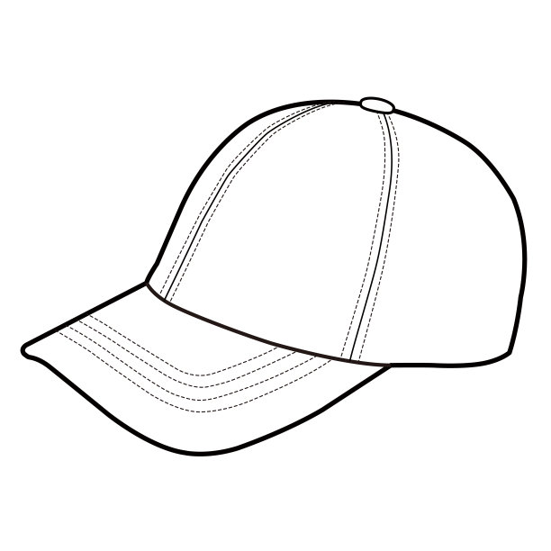 棒球帽帽子时尚扁平素描图片下载