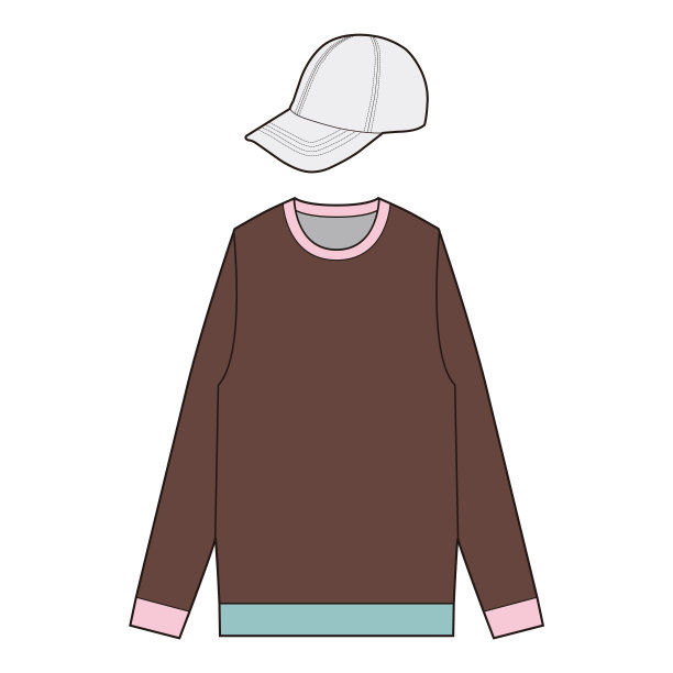 运动衫顶部设计时尚扁平图片下载