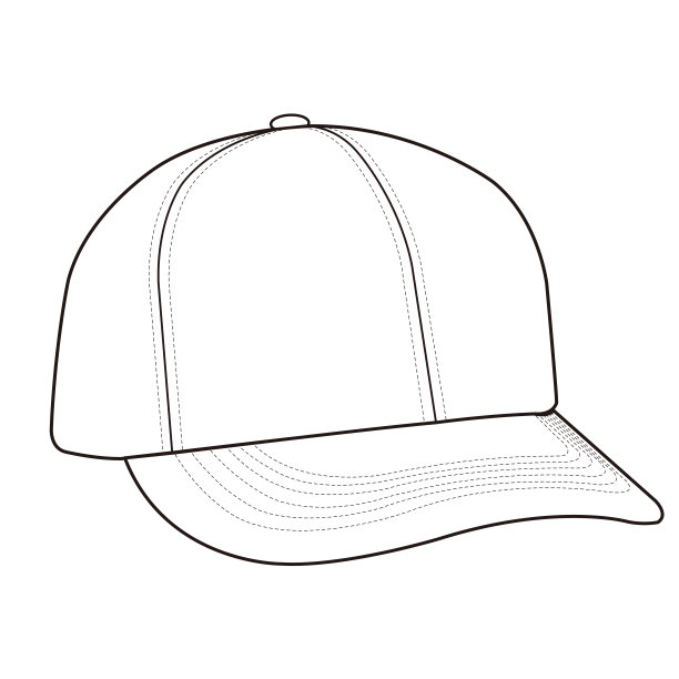 棒球帽帽子时尚扁平素描图片下载