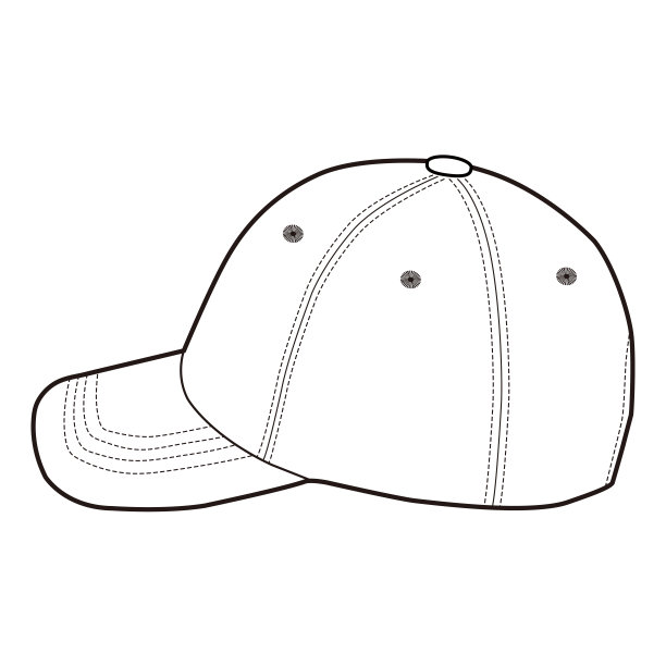 棒球帽帽子时尚扁平素描图片下载
