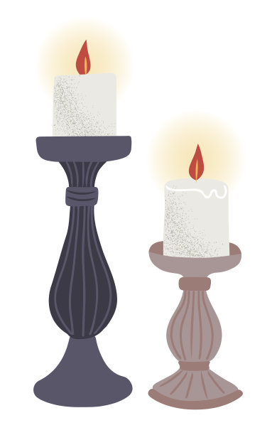 点着蜡烛的烛台图片下载