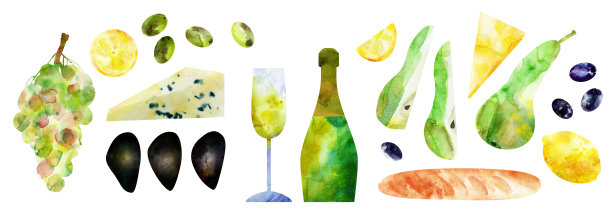 水彩抽象食物插画图片下载