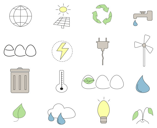 彩色生态图标图片下载