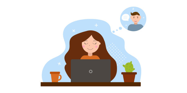 两个人之间的视频交流。矢量插图。图片下载