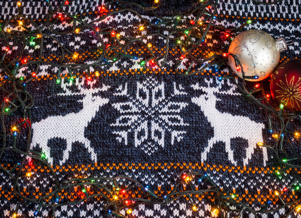北欧风格的毛衣与圣诞装饰图片下载